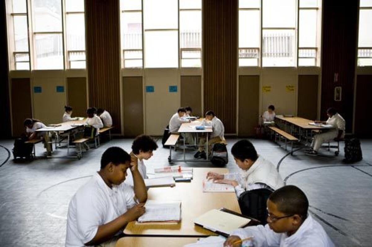 Students sit in detention at American Indian Public Charter school in Oakland for offenses ranging from getting up during class or skipping a problem on a homework assignment. Students who misbehave in the slightest must stay an hour after school; if they misbehave again in the same week, they get more detention and four hours of Saturday detention.