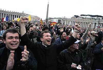 Crowd -- new pope