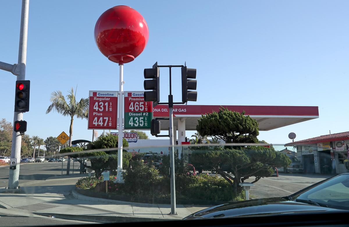 The 76 gas station at East Coast Hwy and Avocado.