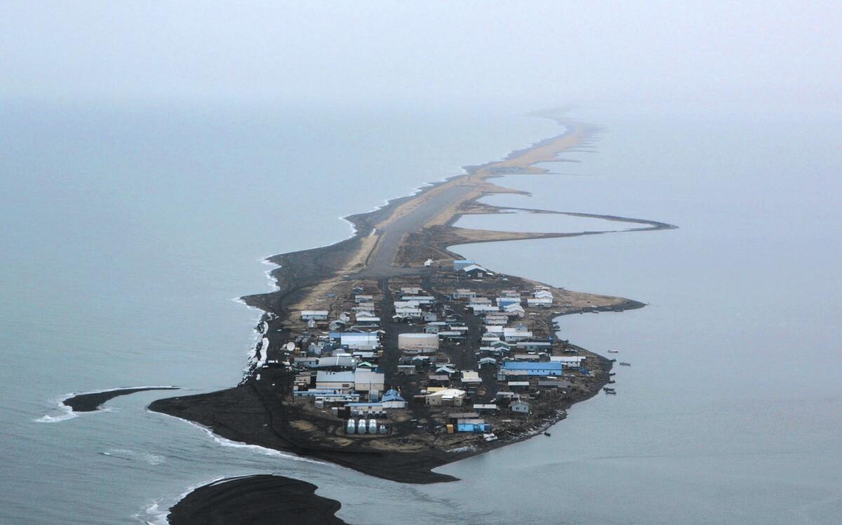 Kivalina, Alaska, in 2007. The barrier reef Kivalina calls home gets smaller and smaller with every storm.