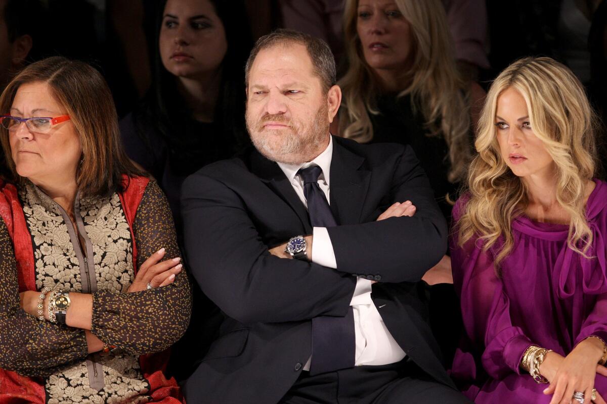Fashion industry consultant Fern Mallis, Harvey Weinstein and stylist Rachel Zoe attend a 2008 "Project Runway" show.