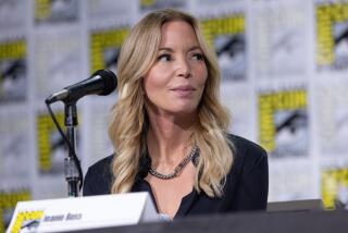 Lakers controlling owner Jeanie Buss speaks at San Diego Com-Con during a panel for "WOW — Women of Wrestling" 