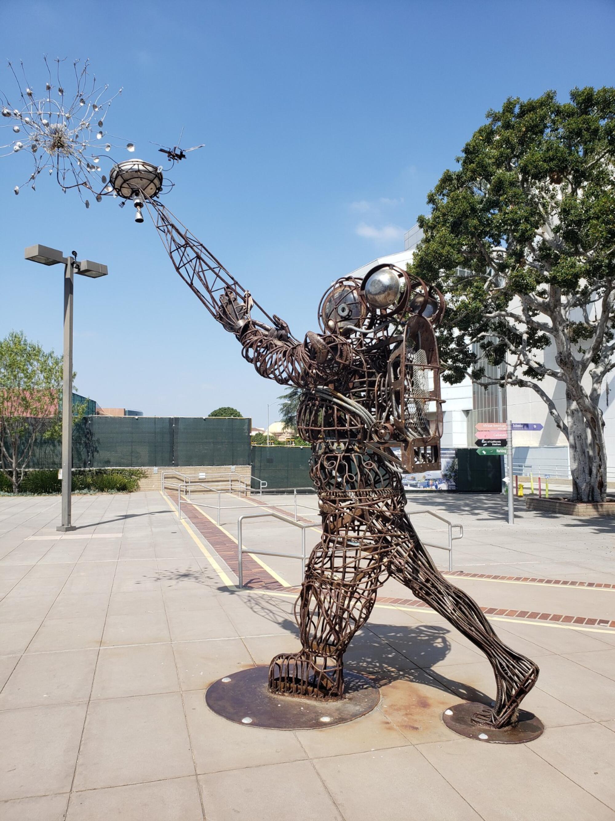 Charles Dickson's sculpture "Wishing on a Star" stands outside the California African American Museum in Los Angeles.