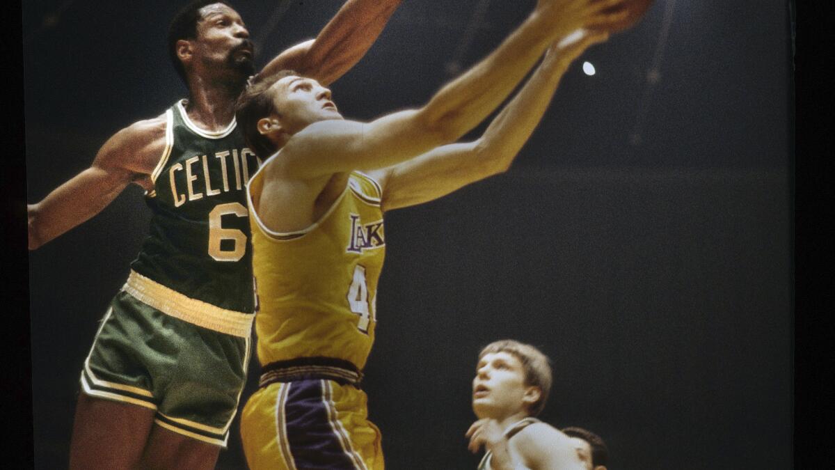 NBA Finals night Jerry West went for 53, the Logo was born - Los Angeles  Times