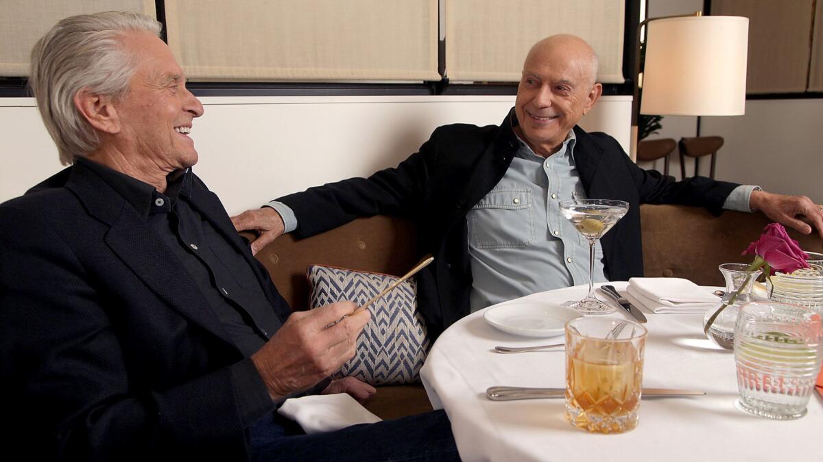 Michael Douglas, left, and Alan Arkin star in the new Netflix senior-buddy comedy "The Kominsky Method."