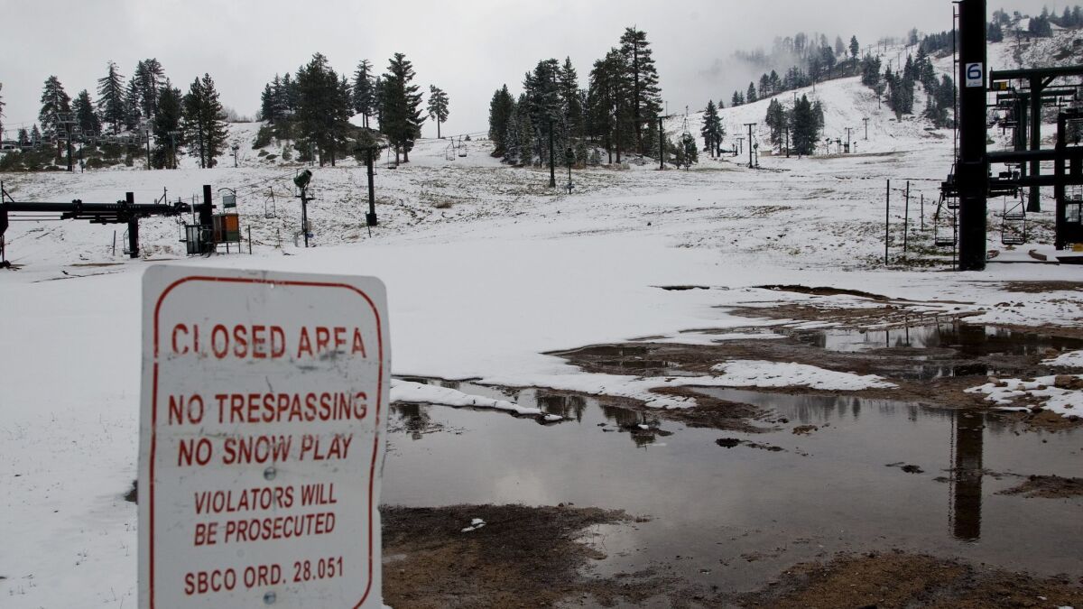 A hiker died in the San Bernardino National Forest over the weekend. Pictured is a ski area of the forest.