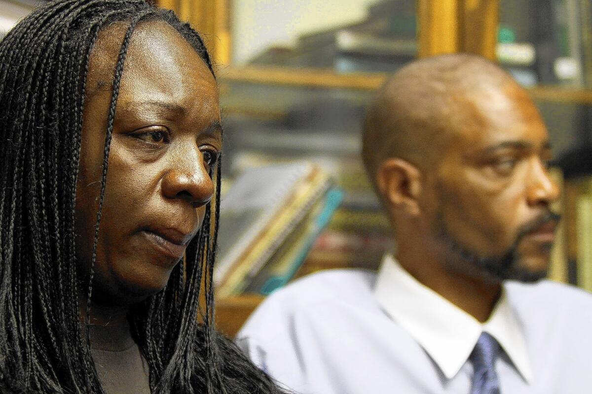 Anya Slaughter, left, and Kenneth McDade are the parents of Kendrec McDade, who was shot and killed in 2012 by Pasadena police.
