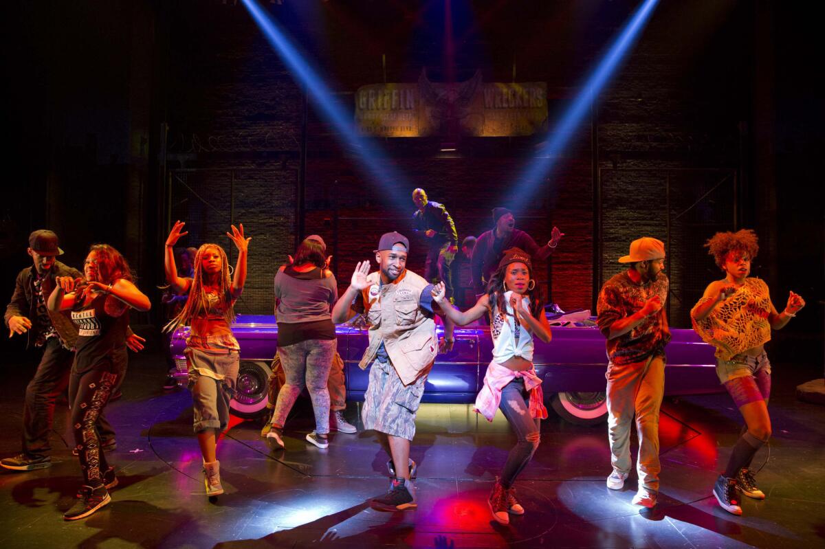 A scene from "Holler If Ya Hear Me," at the Palace Theatre in New York.