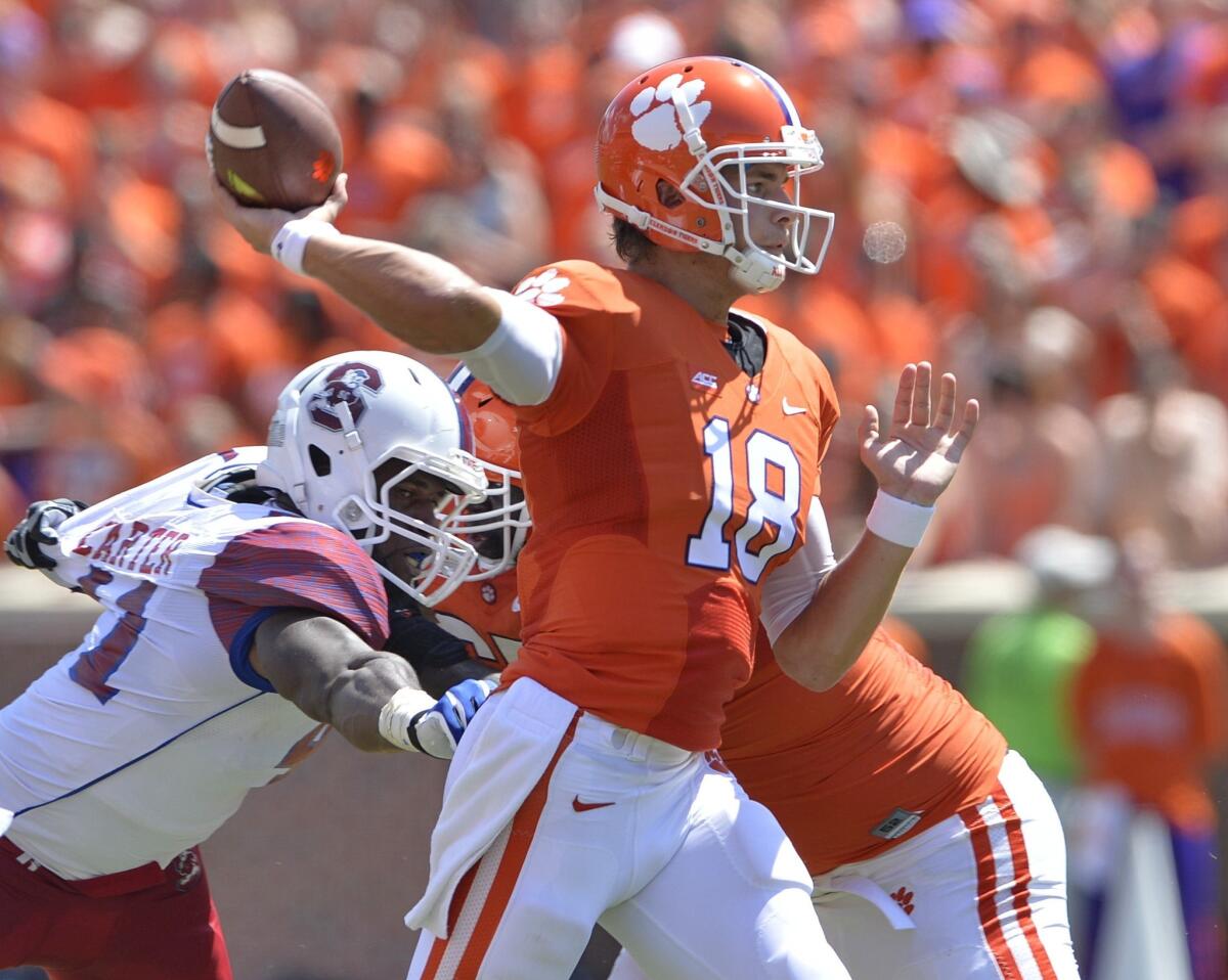 Clemson quarterback Richard Shiro throws a pass during the Tigers' 73-7 rout of South Carolina State on Sept. 6.