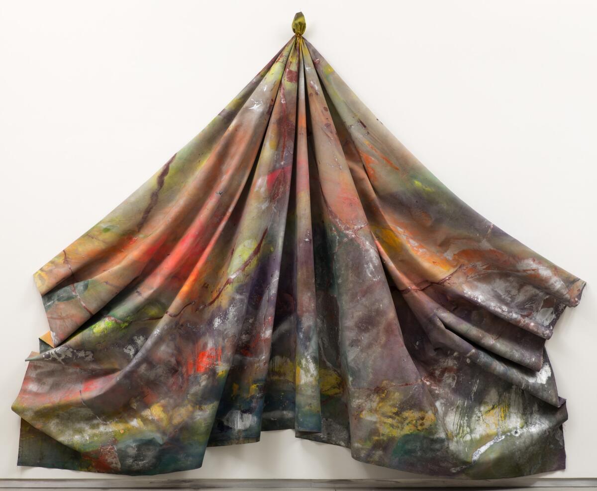 Sam Gilliam, "Leaf," 1970, acrylic on canvas, 130 by 160 by 16 inches (Fredrik Nilsen / Sam Gilliam / David Kordansky Gallery)