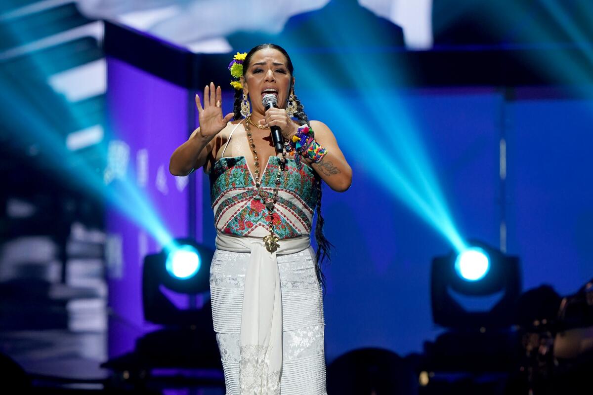 La mexicoamericana Lila Downs en el evento de hoy.