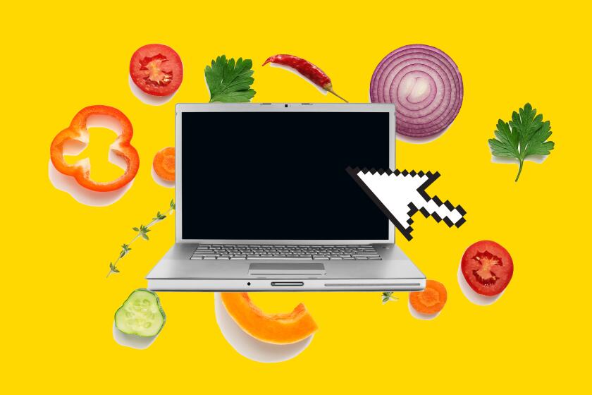 photo illustration of a computer and food ingredients 