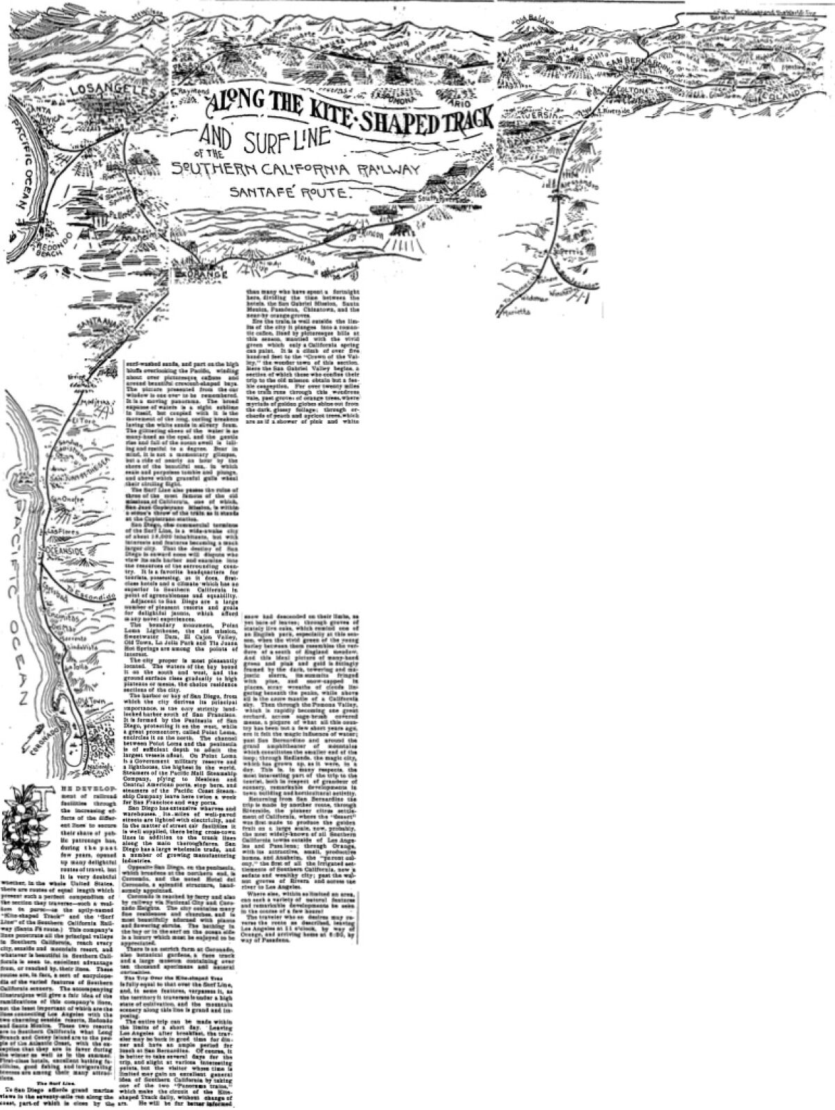 Reproduction of a map accompanying an article from the Feb. 26, 1893, Los Angeles Times.