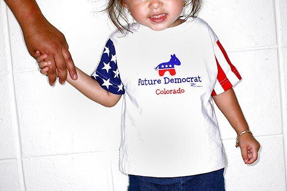 Young supporter of Barack Obama at the Democratic National Convention in Denver.