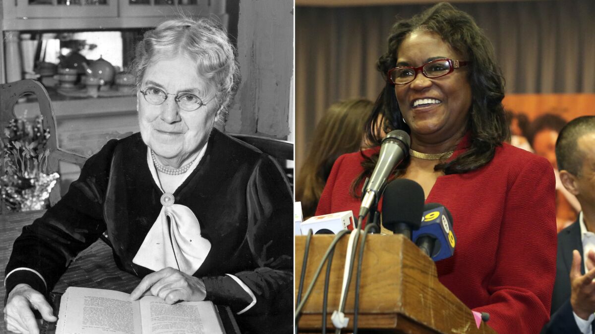 Susan M. Dorsey, left, was the last female superintendent for L.A. schools, in the 1920s. Michelle King, right, is Los Angeles Unified's new superintendent.