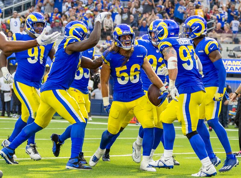 Inglewood, CA, 15 Ekim 2023 Pazar - Los Angeles Rams defans oyuncusu Christian Rozeboom.