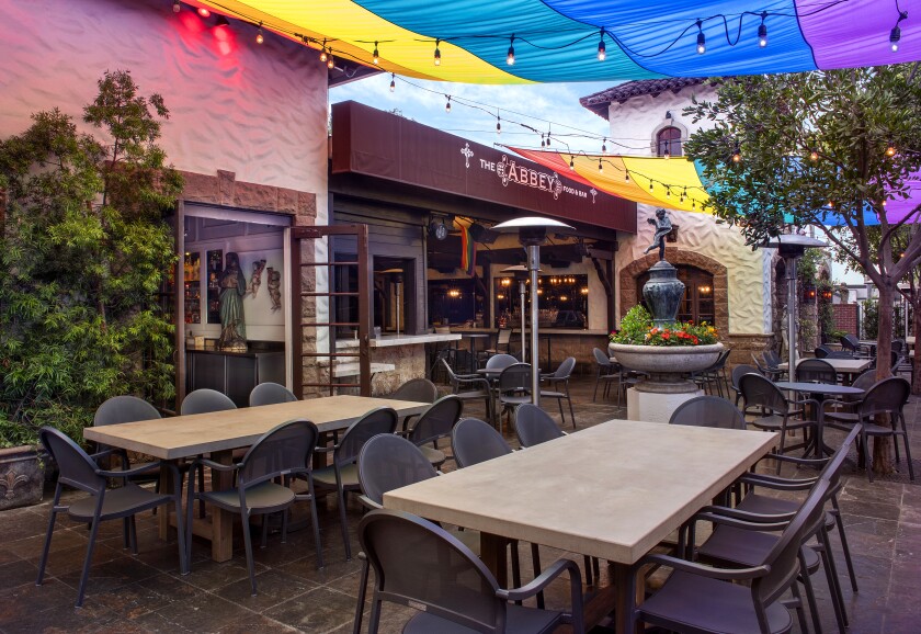 A photo of the Abbey patio in West Hollywood.