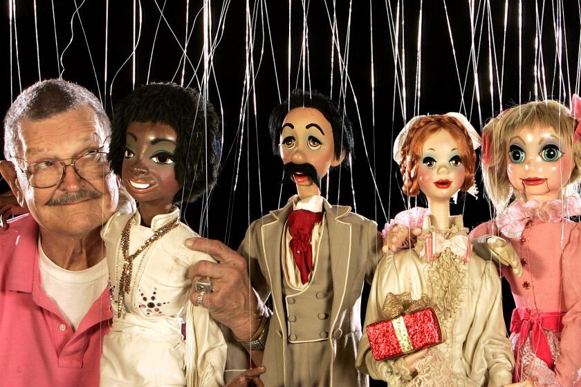 Bob Baker in 2008 with some of his marionettes.