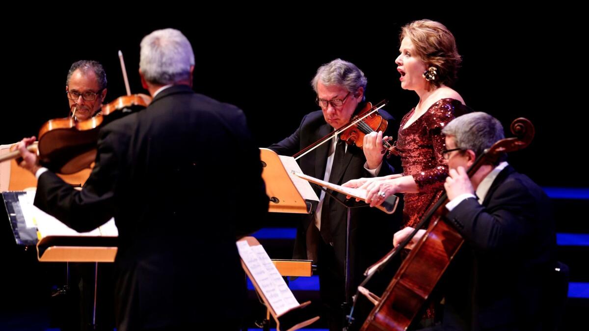 Soprano Renee Fleming performs with the Emerson Quartet at Walt Disney Concert Hall in 2016.