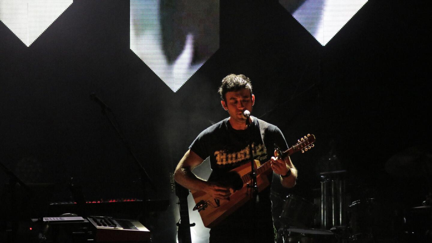 Sufjan Stevens, pop singer and songwriter, at Dorothy Chandler Pavilion on Wednesday.