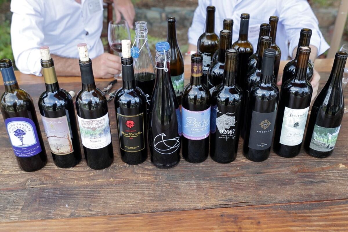 Rancho Santa Fe wines on display at a RSF Vintners and Growers tasting event last year.