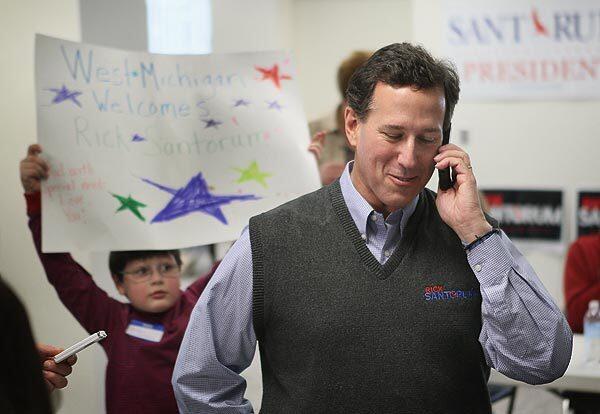 Santorum calls a voter