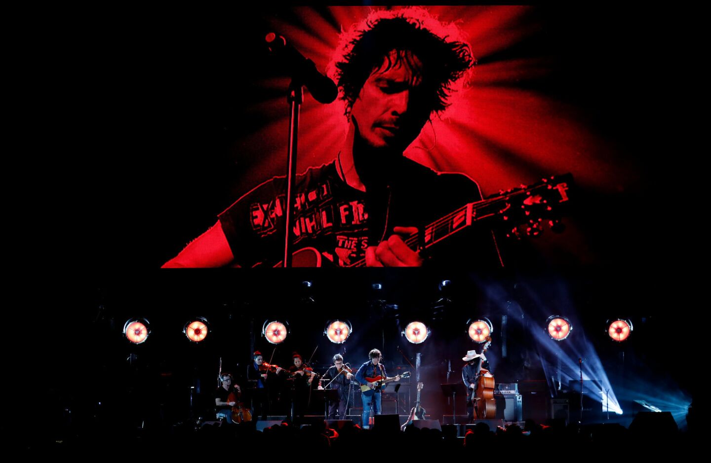 Ryan Adams turned Soundgarden’s “Fell on Black Days” into a moody roots-music number during a tribute concert for the late Chris Cornell at the Forum.