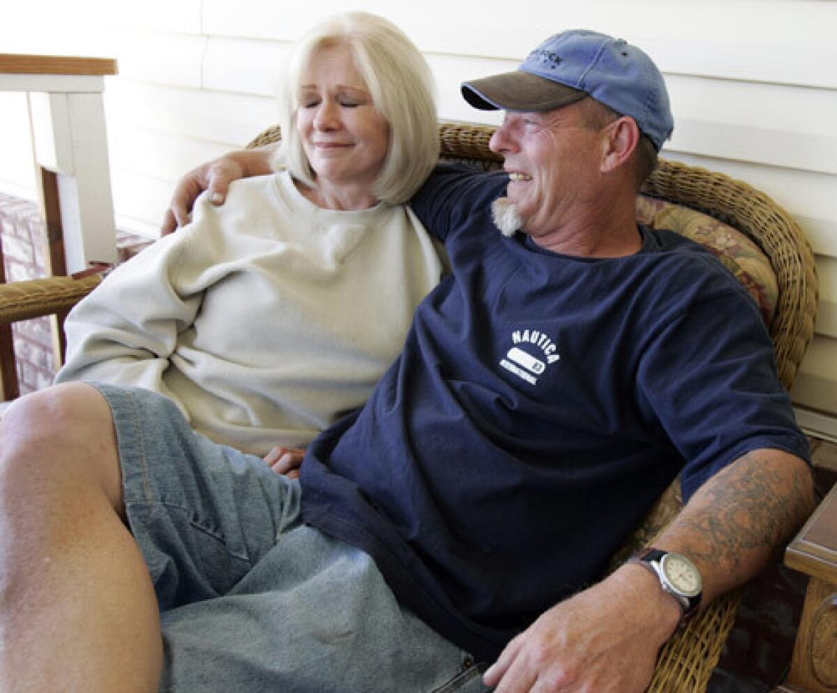 Robert Hughes with his wife Sharon relax at their home in Cedar City, Utah. Hughes was a key prosecution witness in the murder case against Bruce Lisker, who was convicted of killing his mother in 1983. Hughes claims Lisker confessed to the crime through a hole in the wall which separated their cells at the Los Angeles County jail.