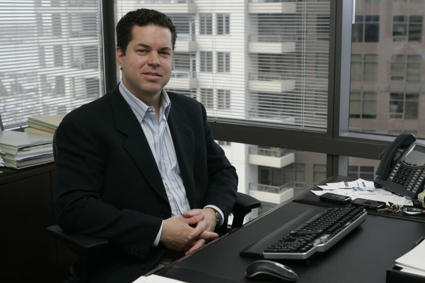 Tuesday, March 9th, 2010- San Diego, CA USA- Jason Hughes, President and Principal at Irving Hughes commercial brokerage specializing in tenant representation at his offices in downtown San Diego. (David Brooks/Union-Tribune) Mandatory Photo Credit: DAVID BROOKS/Union-Tribune/ZUMA Press
