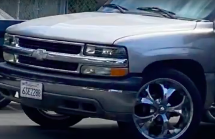 An image take from video of the front end of the 2002 Chevy Tahoe SUV