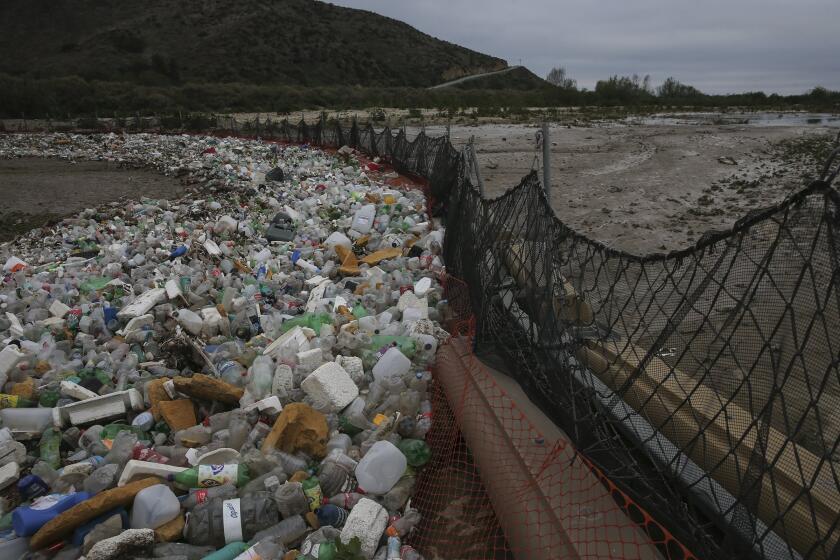 Robert Gauthier  Los Angeles Times SEWAGE AND DEBRIS gather in a catch basin on the U.S. side of the border in San Ysidro, Calif. When it rains, water rushes through the Tijuana River Valley from the mountains around Tijuana to the Pacific Ocean.