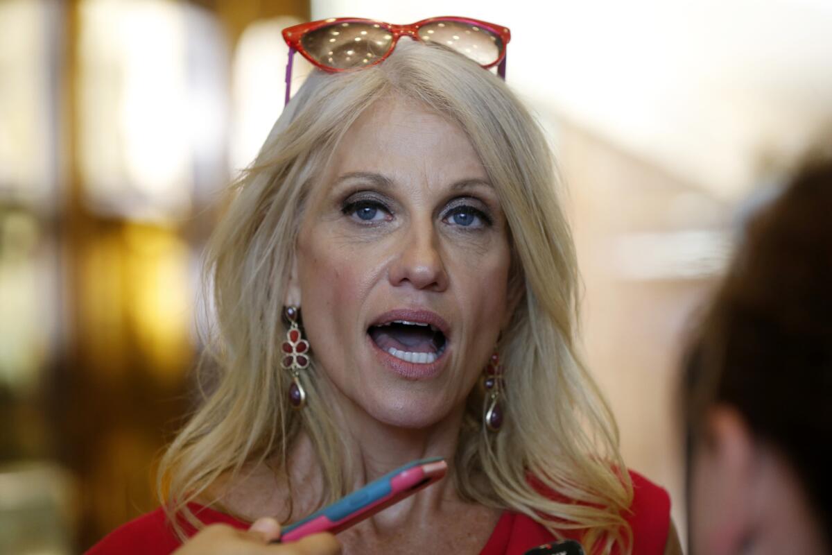 Kellyanne Conway at Trump Tower on Wednesday.