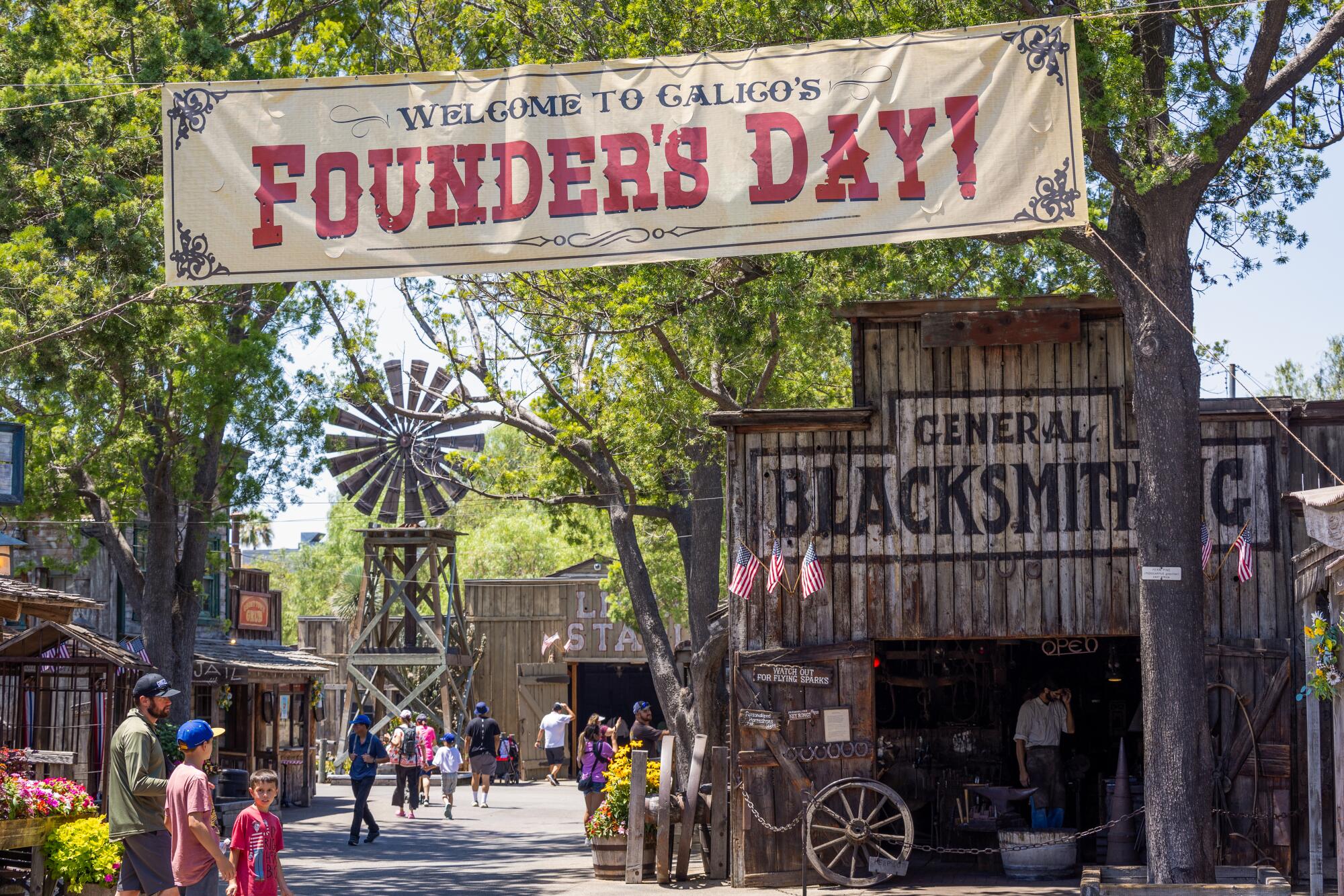 A sign welcomes visitors to Calico Founder's Day.