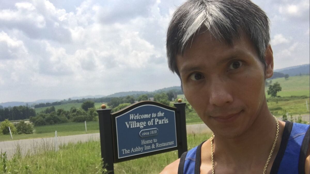 Ling Dao poses for a selfie at the Ashby Inn & Restaurant in Paris, Va., in 2018. Authorities say the 41-year-old's body was found on Mt. Whitney.