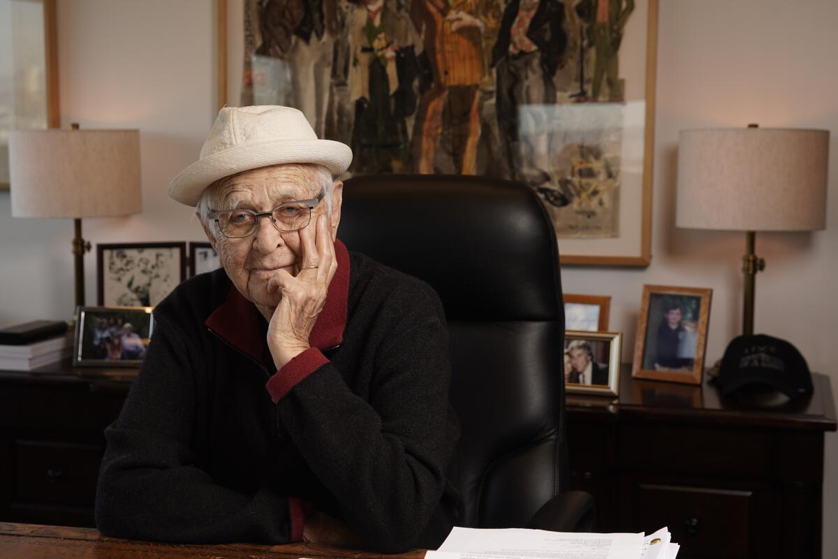  Norman Lear sits in his office on the Sony Pictures Studios lot in Culver City