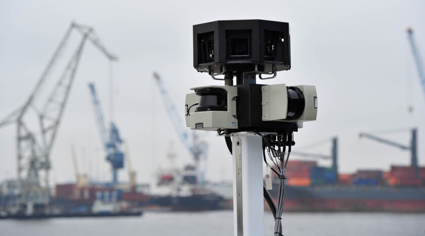 A Google camera in Hamburg, Germany, in 2010, when the company launched its Street View service there.
