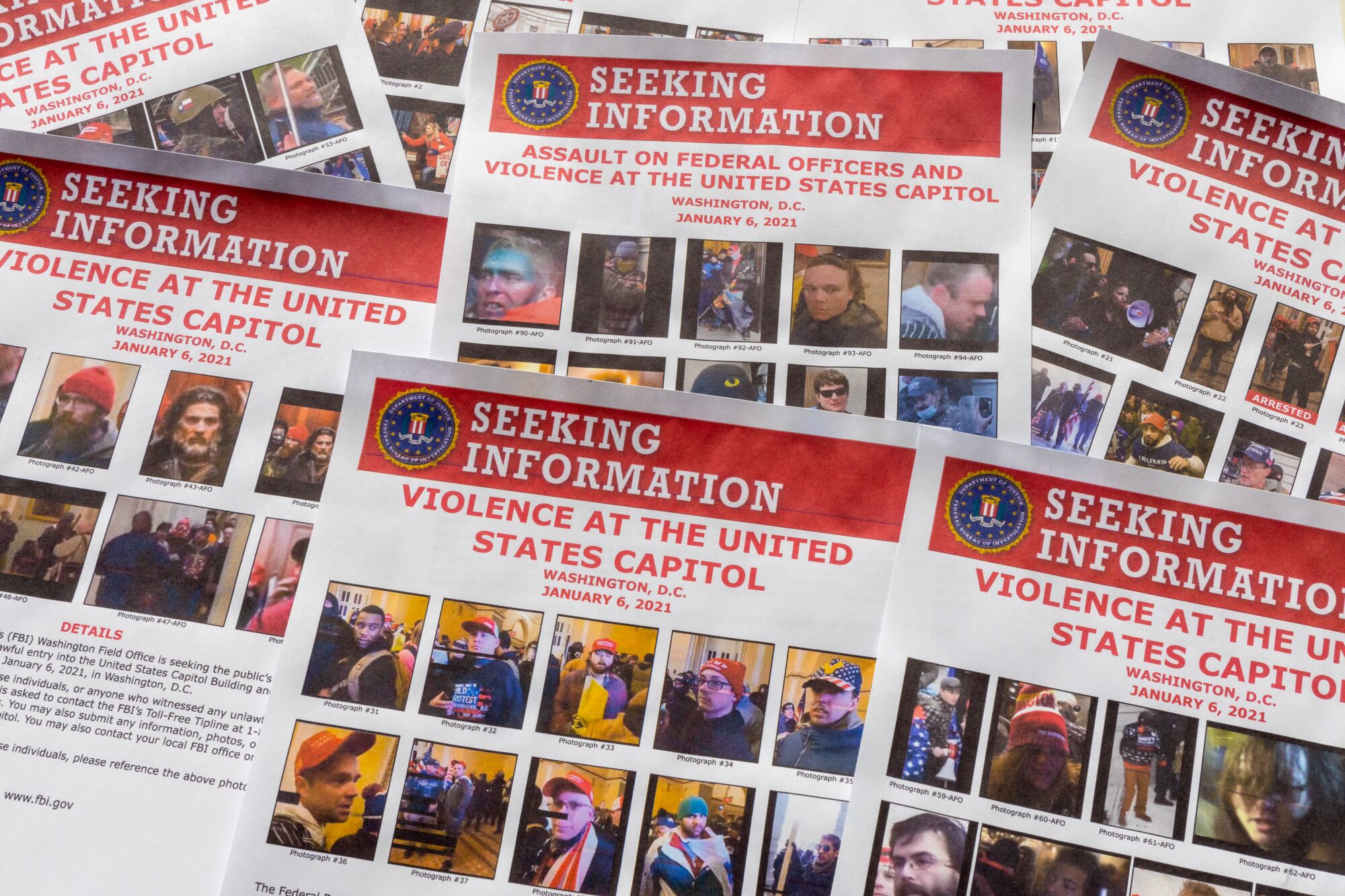 Fliers seeking information produced by the FBI