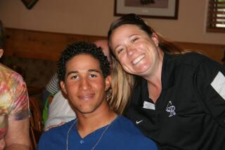 Carlos Estévez, left, and Stephanie Hagen. Estévez spent about a year living with the Hagen family.