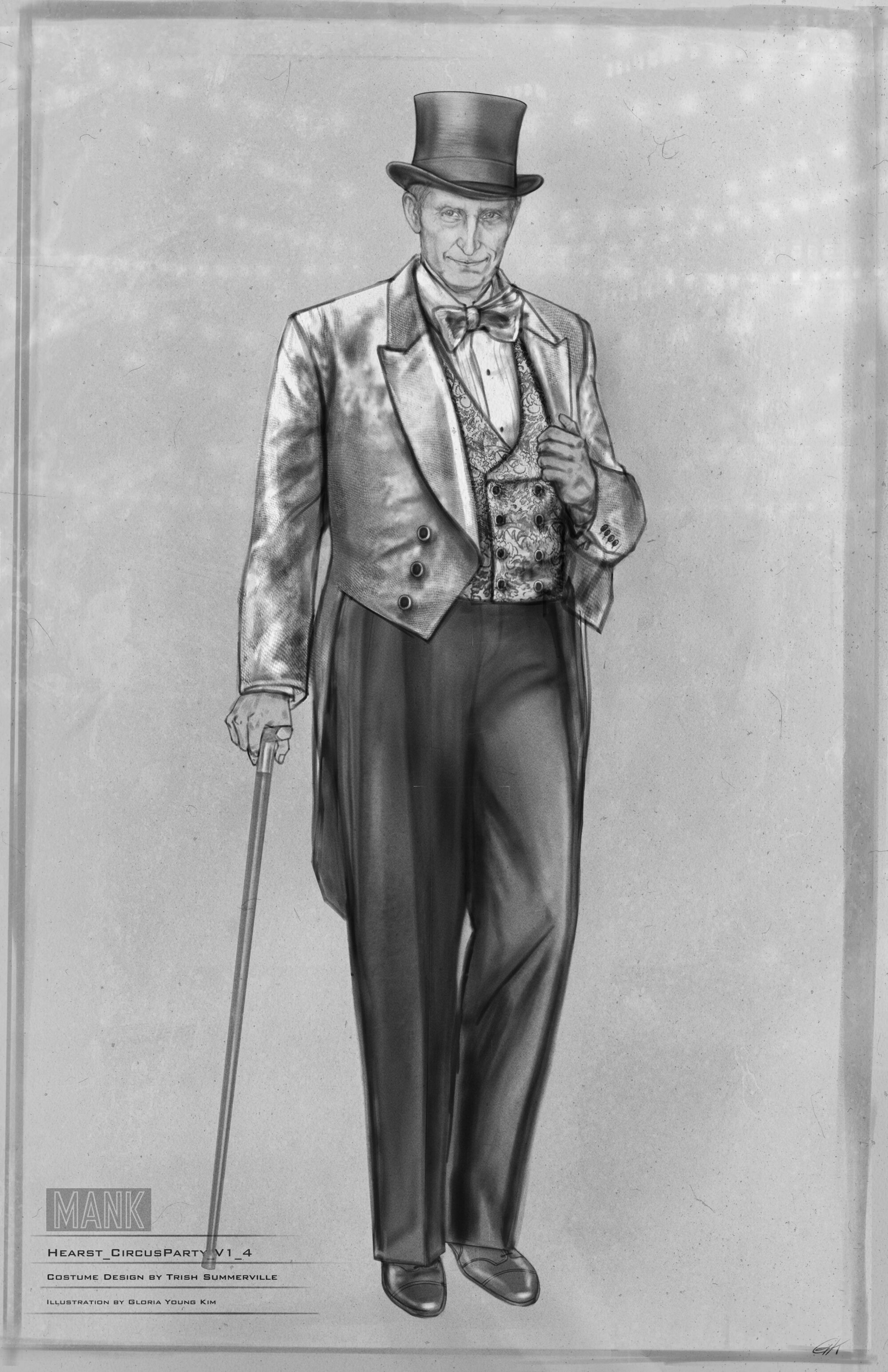 A sketch of a costume design by Trish Summerville 