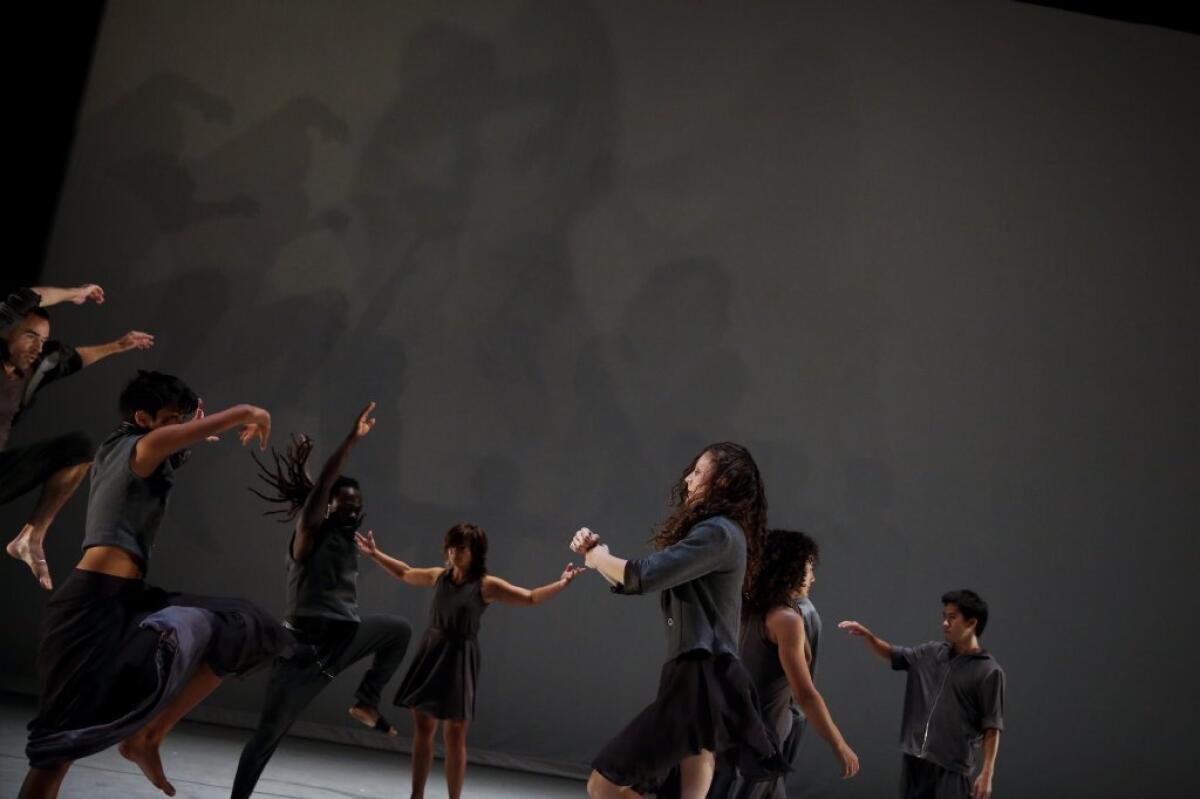 Dancers in David Rousseve's latest dance-theater piece, "Stardust," at REDCAT.