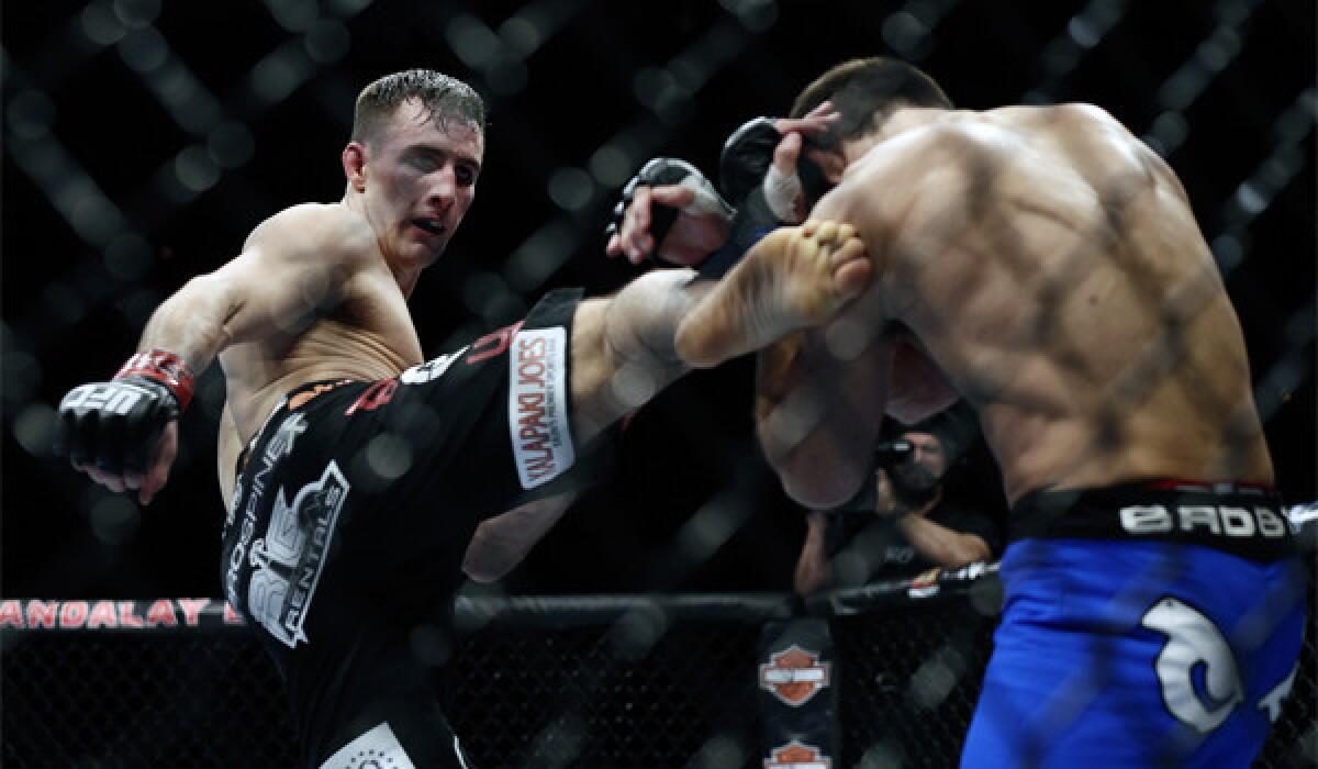 Rory MacDonald, left, defeated Demian Maia by unanimous decision during a UFC welterweight fight in 2014.