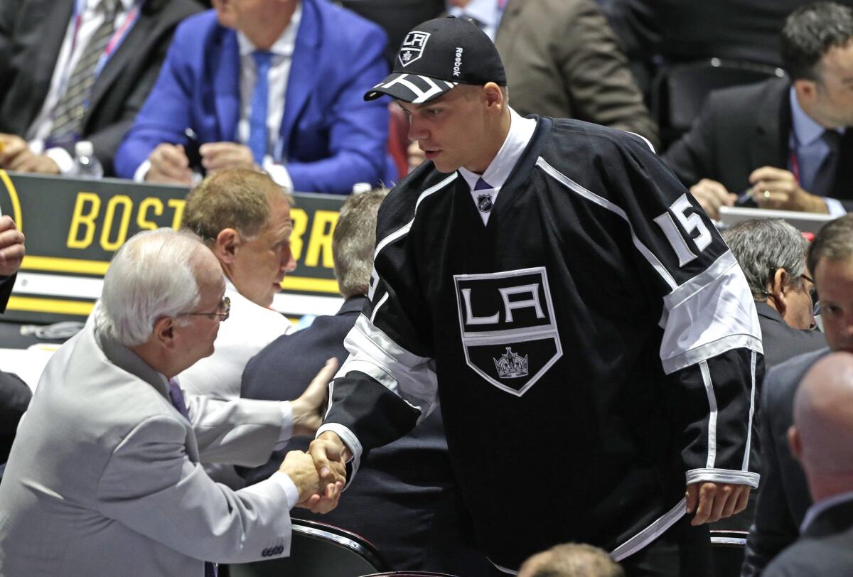 The Kings selected Erik Cernak of Slovakia with the 43rd overall pick of the 2015 NHL entry draft.