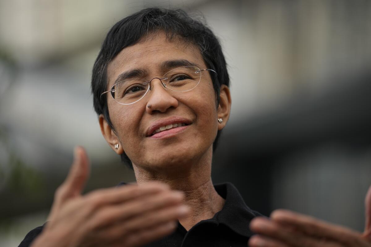 Philppine journalist and Nobel Peace Prize winner Maria Ressa