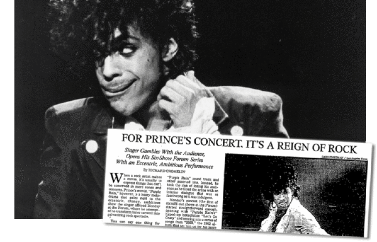Prince performs at the Forum on March 29, 1983.