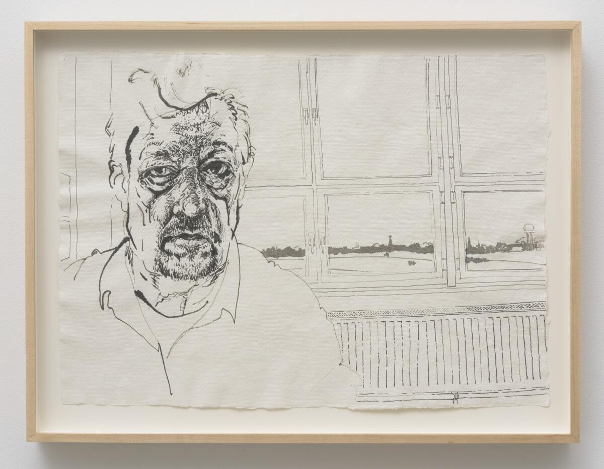 Tom Knechtel's "Tempelhof (4)," 2015, an ink on paper work on view at Marc Selwyn in Beverly Hills. (Tom Knechtel / Marc Selwyn Fine Art)