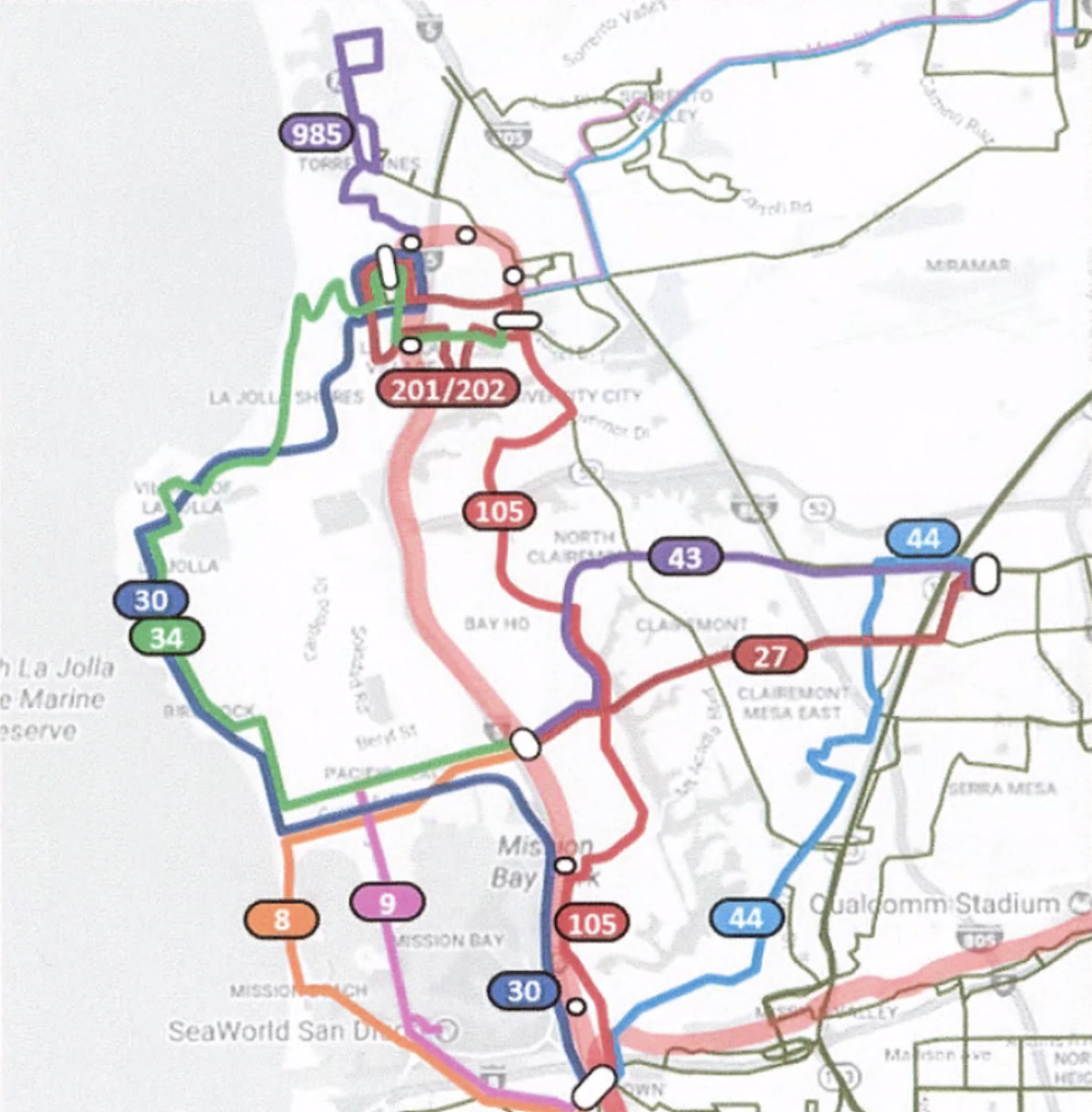 Route 140 replaces the previously proposed Route 34 (shown in green).