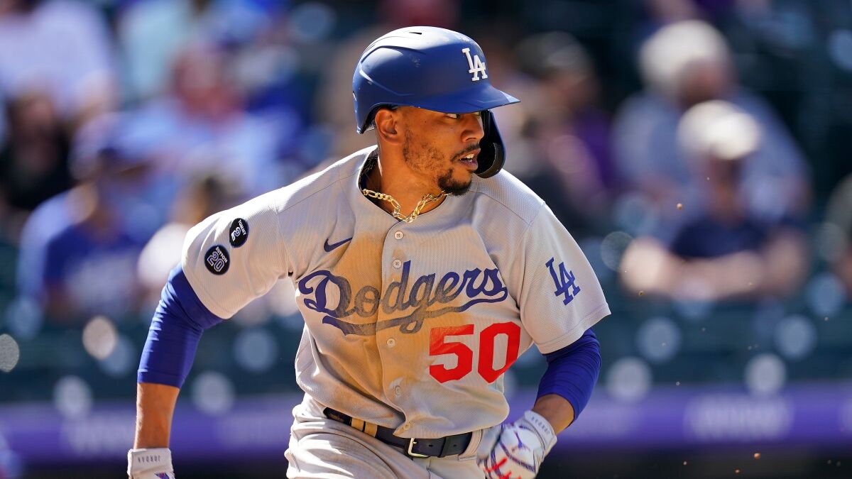 Dodgers right fielder Mookie Betts will not start against the Washington Nationals on Friday.