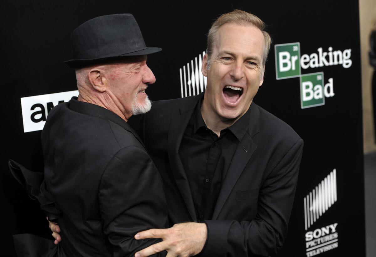 Bob Odenkirk, right, with fellow "Breaking Bad" cast member Johnathan Banks, will star in the one-hour series "Better Call Saul."