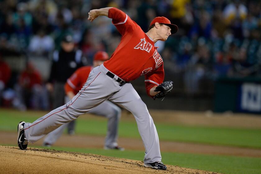 Angels starter Garrett Richards had one of the best games of his young career in the team's 2-1 loss to the Oakland Athletics on Tuesday.