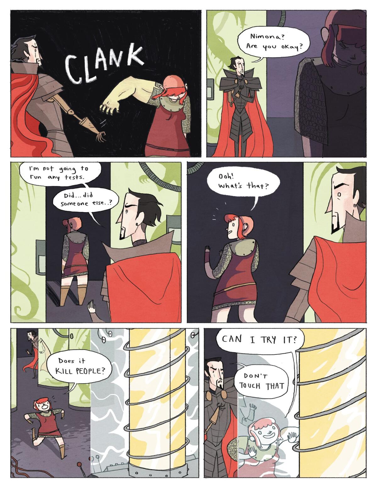 A comic page with various panels and bold colors
